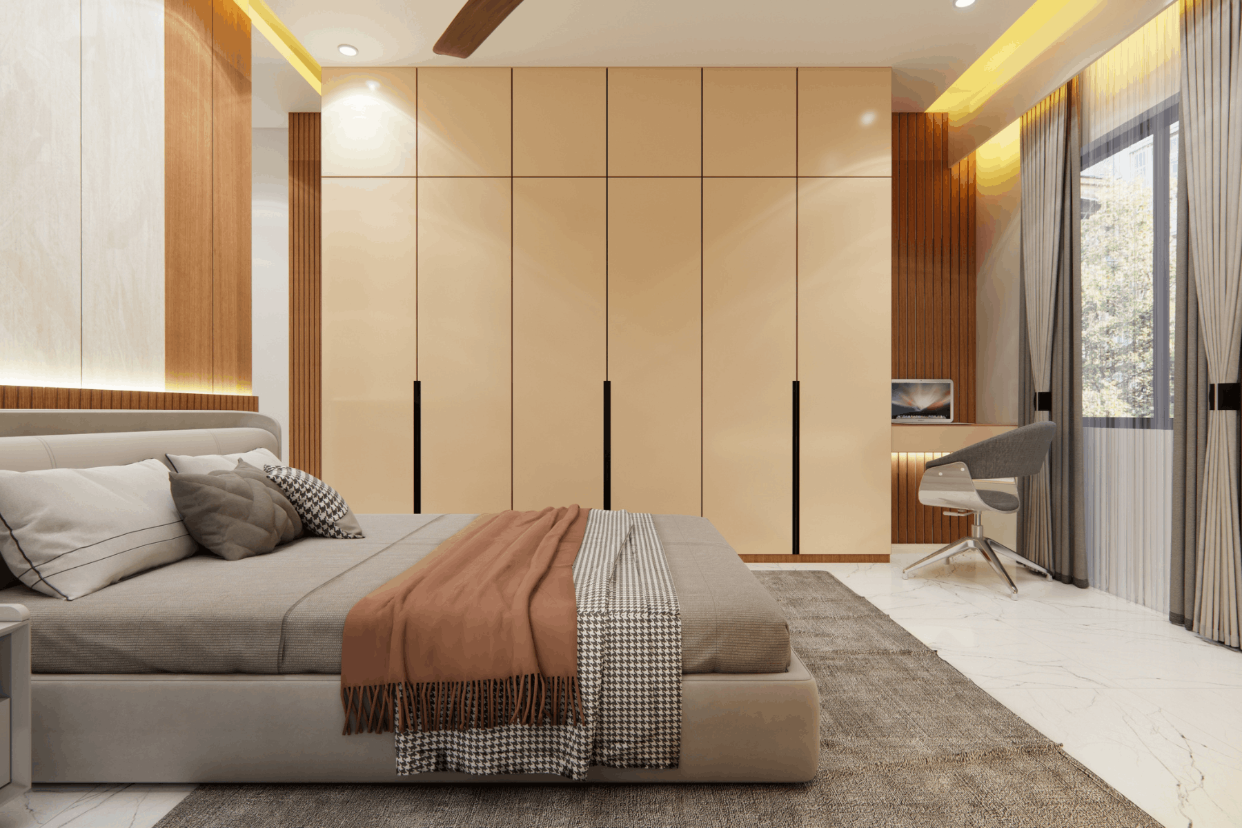 Integrated Wardrobe with Surface Panels