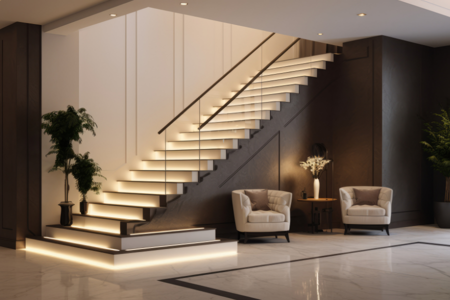 LED-Lit Staircase – Stylish and Functional