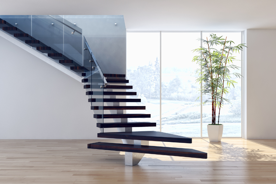 Open-Riser Floating Stairs