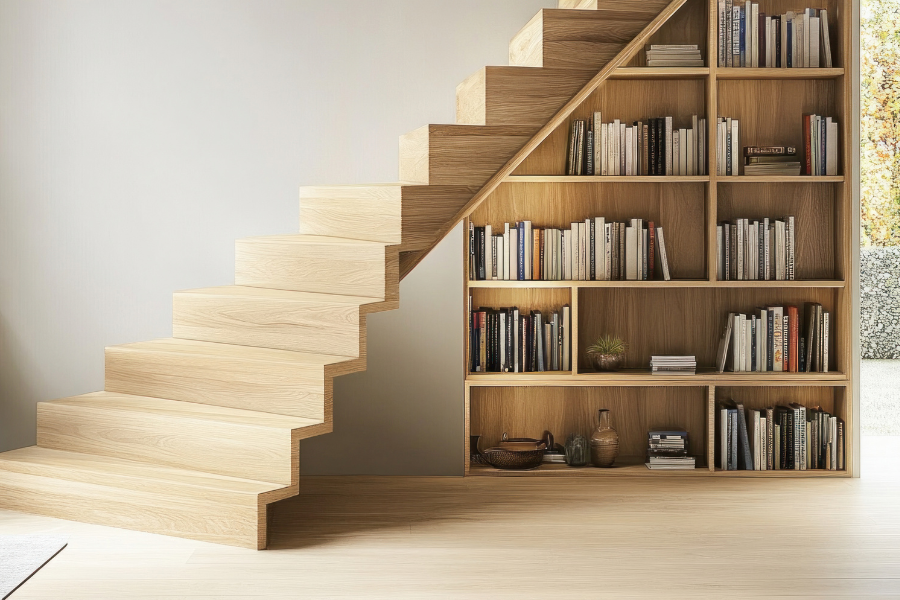 Stairs with Bookshelf Balustrade